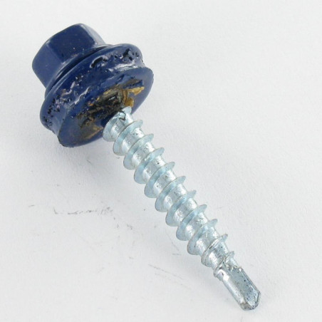 1 x Tornillo autoperforante cabeza hexagonal 4.8X35 Arandela de estanqueidad con junta de neopreno epdm Acero cincado