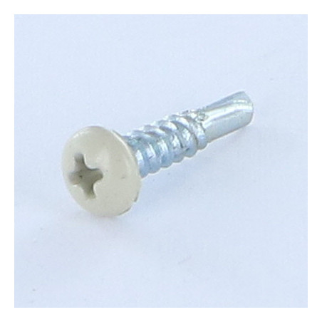 1 x Tornillo autoperforante cabeza cilíndrica abombada phillips 2.9X13 rosca chapa Acero cincado blanco RAL7032 gris