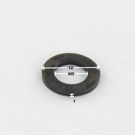 1 x Arandela plano M5X12X1 M Acero cincado negro