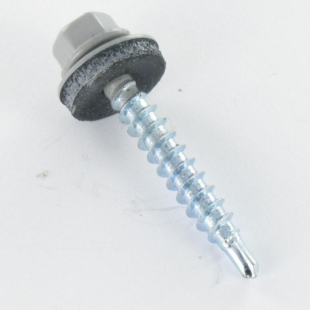 1 x Tornillo autoperforante cabeza hexagonal 4.8X35 Arandela de estanqueidad con junta de neopreno epdm Acero cincado