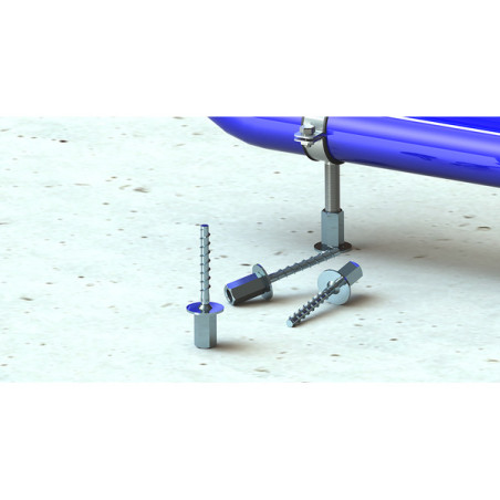 1 x Tornillo hormigón Hembra Acero cincado blanco 6X55