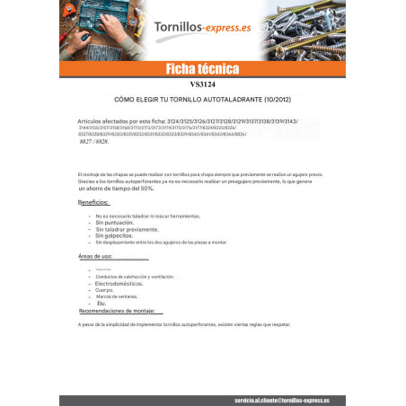 1 x Tornillo autoperforante cabeza fresada/testa svasat phillips 3.5X16 rosca chapa Acero cincado blanco