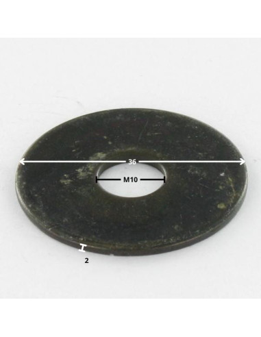 1 x Arandela plano M10X36X2 LL Acero cincado negro