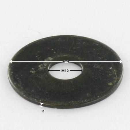 1 x Arandela plano M10X36X2 LL Acero cincado negro