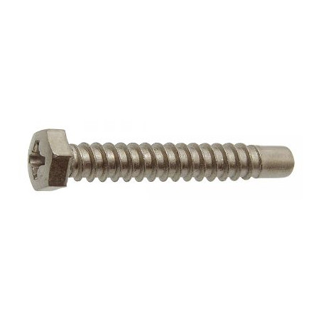 1 x Tornillo chapa cabeza hexagonal Pozi punta guía Inoxidable A2 5.5X45 roscado en 40