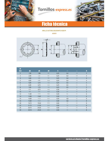 1 x Anilla SER CIERRE diámetro 5 Acero bruto