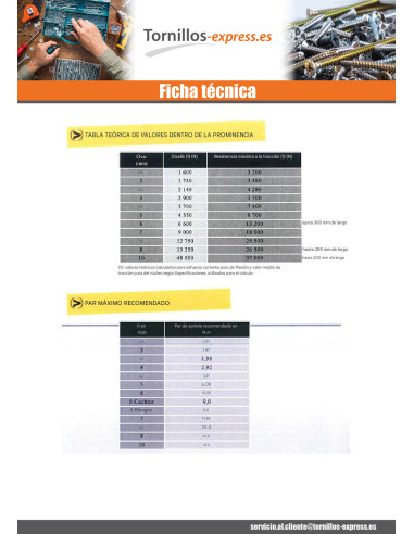 1 x Tornillo madera aglomerado VBA3 cabeza...