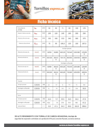 1 x Perno (vendido con tuerca) Anclaje M12X147...