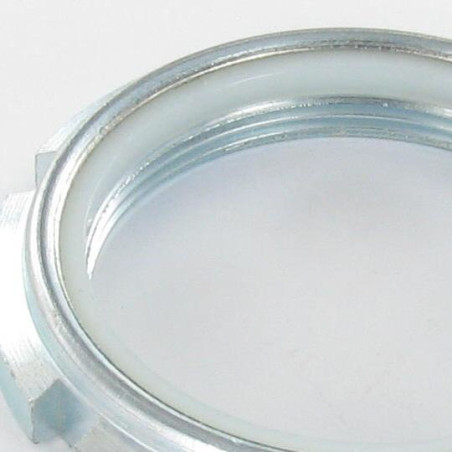 1 x Tuerca autoblocante con MUESCAS Acero cincado blanco M25 paso de 150