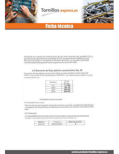 1 x Perno (vendido con tuerca) estructura...