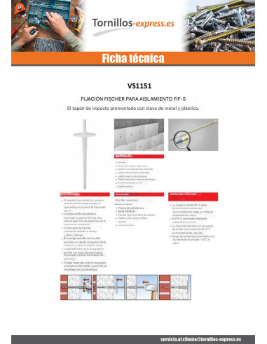 1 x Fijación Fischer para AISLANTE FIF-S8/160