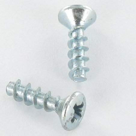 1 x Tornillo pvc cabeza fresada abombada Pozi 3X10 Acero cincado blanco microtornillo