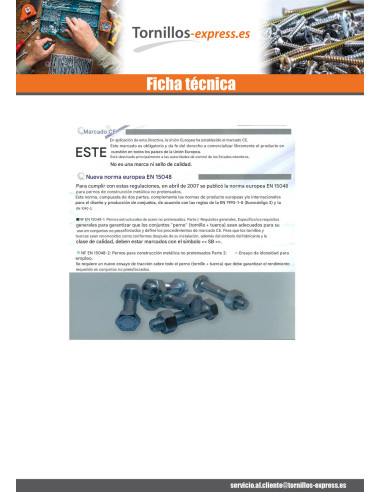 25 x Perno (vendido con tuerca) cabeza...