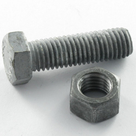 50 x Perno (vendido con tuerca) cabeza hexagonal M16X50 Clase 8.8 SB fuerte resistencia a la corrosión Acero galvanizado