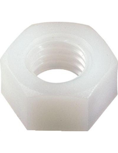 1 x Tuerca natural nylon hexagonal HU M5