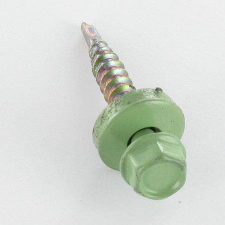 1 x Tornillo autoperforante cabeza hexagonal 4.8X35 Arandela de estanqueidad con junta de neopreno epdm Acero cincado
