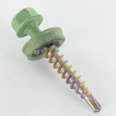 1 x Tornillo autoperforante cabeza hexagonal 4.8X35 Arandela de estanqueidad con junta de neopreno epdm Acero cincado