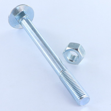 1 x Perno (vendido con tuerca) Cabeza redonda cuello cuadrado M6X60 roscado parcial Acero cincado blanco