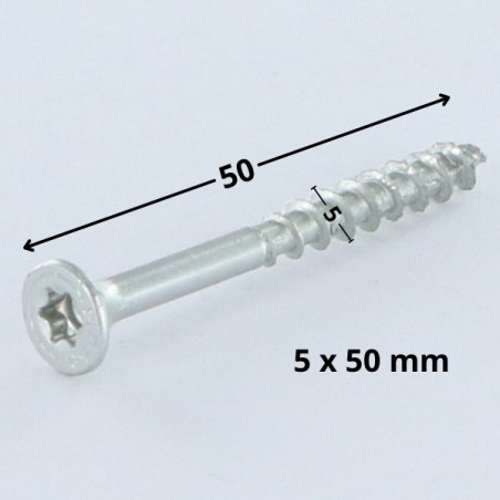 1 x Tornillo Spax cabeza fresada/testa svasat TORX T20 5X50 roscado en 32 roscado parcial WIROX