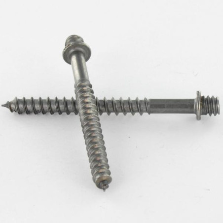 1 x PATAS con Tornillo madera Acero bruto 7X70