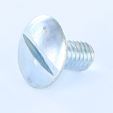 1 x Tornillo metales cabeza abombada ranura resalto reborde dentado M6X10 Clase 8.8 Acero cincado blanco