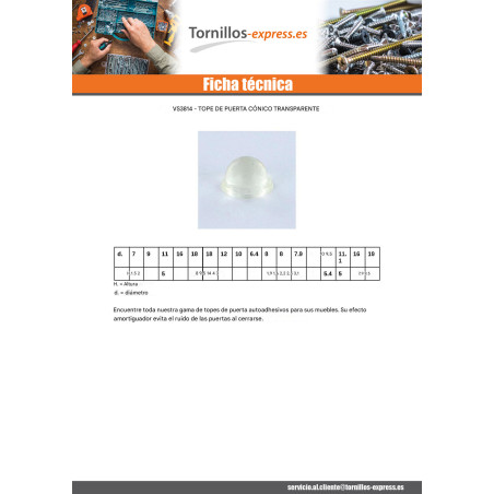 1 x Dome self-adhesive bumper 10X3.1