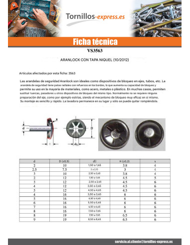 1 x Circlip ARANLOCK con tapa 4 tapa de 12...