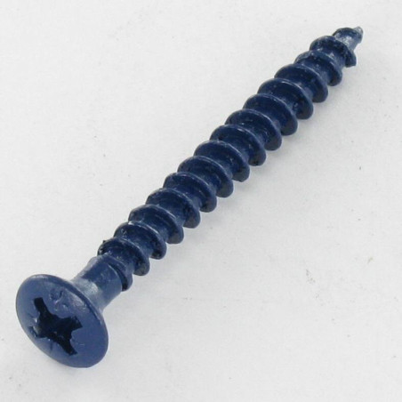 1 x Tornillo madera aglomerado VBA3 cabeza fresada abombada Pozi PZ4 4X40 Acero cincado blanco LAQ RAL5003 licenciado en