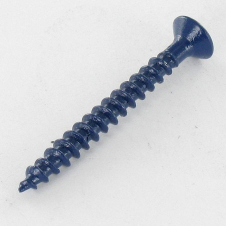 1 x Tornillo madera aglomerado VBA3 cabeza fresada abombada Pozi PZ4 4X40 Acero cincado blanco LAQ RAL5003 licenciado en