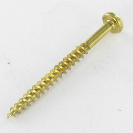 1 x Tornillo madera aglomerado VBA3 cabeza redonda Pozi 4X25 Acero latonado
