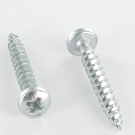 1 x Tornillo madera aglomerado VBA3 cabeza redonda Pozi 5X50 Acero cincado blanco dentado 3