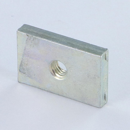 1 x Tuerca rectangular M6 17X20X6 Acero cincado blanco