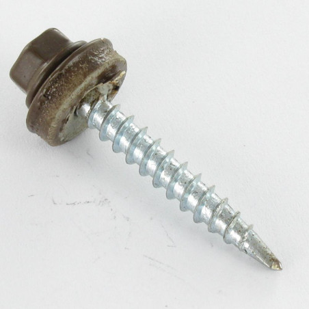 1 x Tornillo autoperforante cabeza hexagonal 4.8X35 Arandela de estanqueidad con junta de neopreno epdm Acero cincado