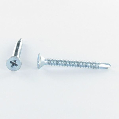 1 x Tornillo autoperforante cabeza fresada/testa svasat phillips 2.9X13 rosca chapa Acero cincado blanco
