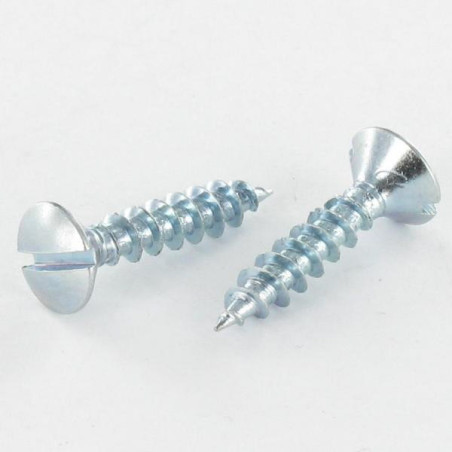 1 x Tornillo madera aglomerado cabeza fresada abombada ranura 3.5X16 Acero cincado blanco