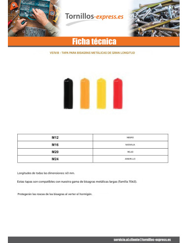 1 x Capuchón para Escarpia metales M12 Negro