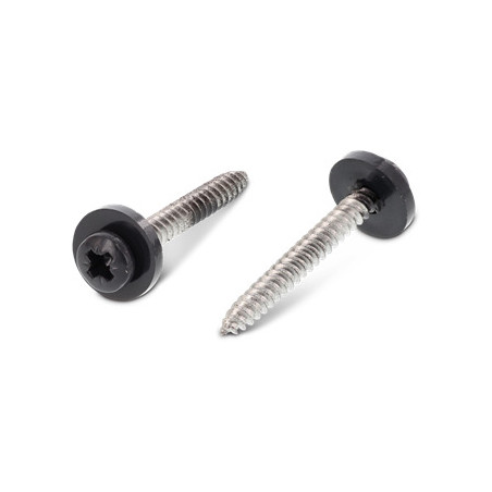 1 x Tornillo chapa cabeza cilíndrica Pozi PZ4 + Arandela Nylon 3.9X16 Inoxidable A2 RAL7016 gris antracita