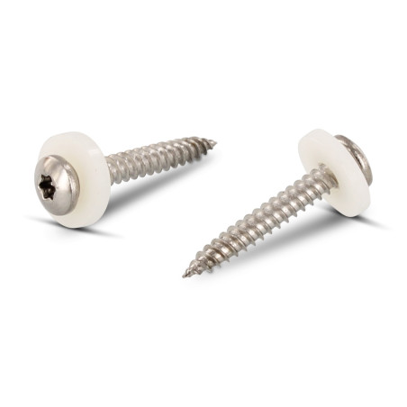 1 x Tornillo chapa cabeza cilíndrica TORX T15 + Arandela Nylon 3.9X25 Inoxidable A2 natural