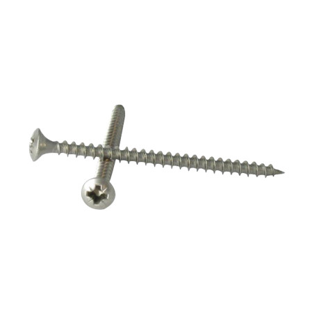 1 x Tornillo madera aglomerado Inoxidable A2 cabeza fresada abombada Pozi 4X50