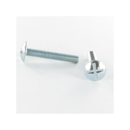 1 x Tornillo poelier cabeza redonda ancha ranura en cruz M6X35 roscado total Inoxidable A2