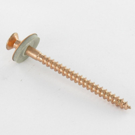 1 x Tornillo de cresta cabeza fresada abombada Pozi Inoxidable A2 cobre Arandela de estanqueidad con junta de neopreno