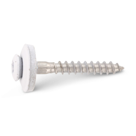1 x Tornillo de cresta cabeza fresada abombada TORX T20 Inoxidable A2 RAL9010 blanco puro 4.5X120RD.EPDM