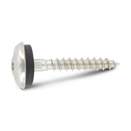 1 x Tornillo de cresta cabeza fresada abombada TORX T20 Inoxidable A2 5X280 Arandela de estanqueidad con junta de neopreno