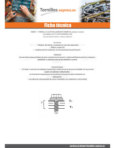 Tornillo autoperforante Bimetal cabeza hexagonal 6X180... 2