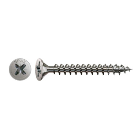 1 x Spax Tornillo madera cabeza fresada/testa svasat Pozi PZ4 4X50 roscado total 4CUT Inoxidable A2
