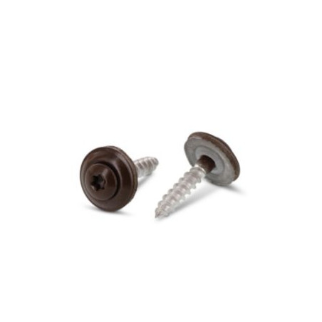 1 x Tornillo de cresta cabeza fresada abombada TORX T20 Inoxidable A2 RAL8014 marrón sepia 4.5X35 Arandela de