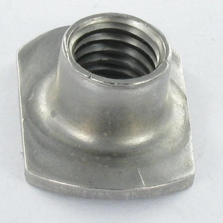 1 x Tuerca cilíndrico para soldar M4 17X9 alto 6 Inoxidable A2