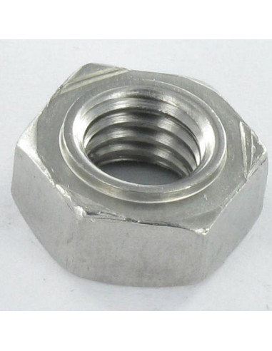 1 x Tuerca hexagonal para soldar Inoxidable A2 M16