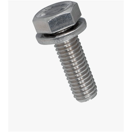 1 x Tornillo metales cabeza hexagonal roscado total con RD DIABLILLO M5X16 Inoxidable A2