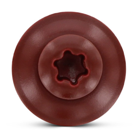 1 x Tornillo de cresta cabeza fresada abombada TORX T20 Inoxidable A2 RAL3009 rojo óxido 4.5X120RD.EPDM